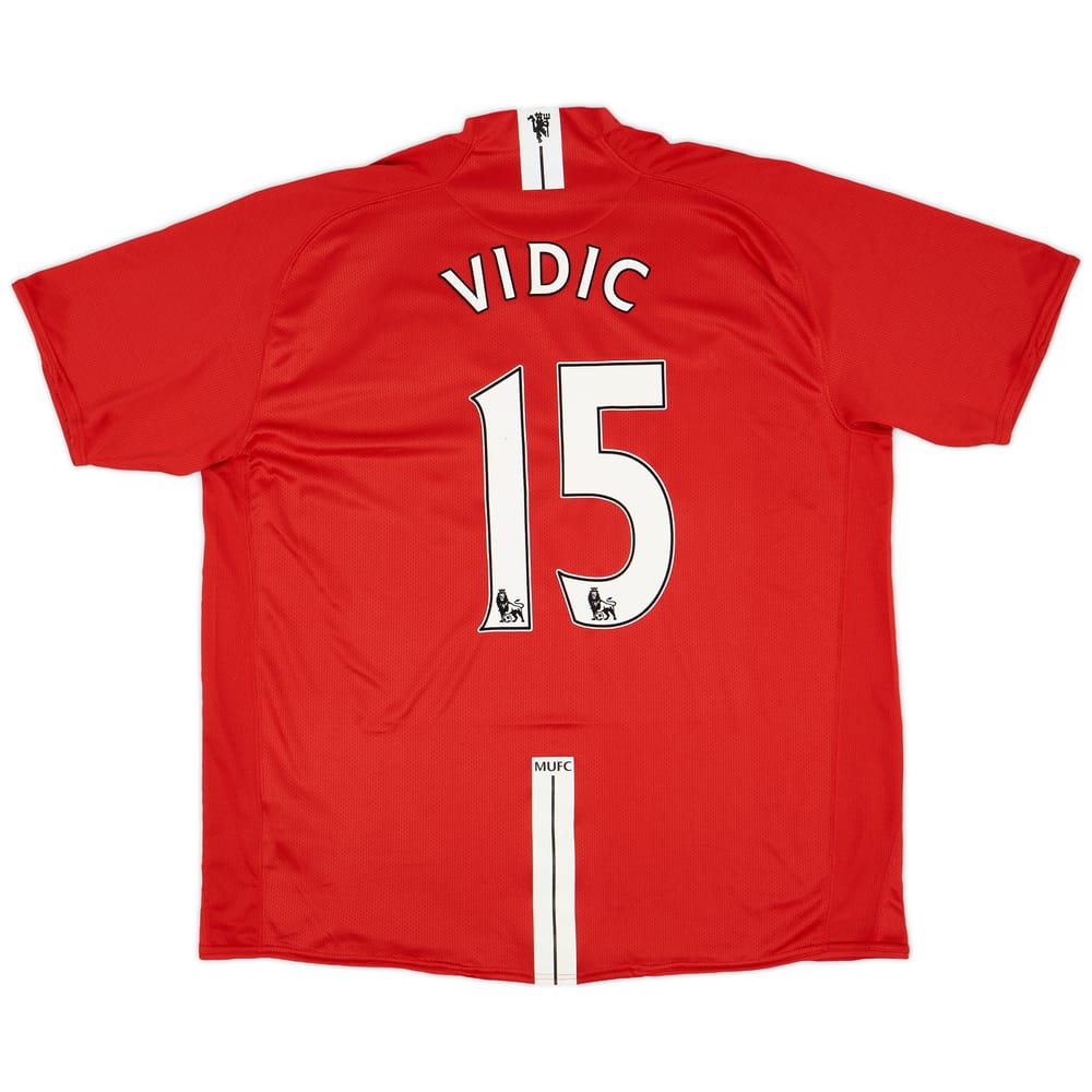2007-09 Manchester United Home Shirt Vidic #15 - 9/10 - (3XL)