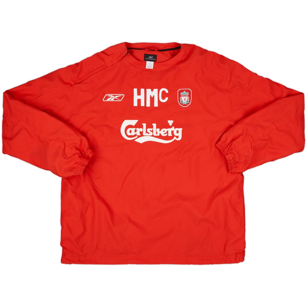 2004-05 Liverpool Reebok Staff Issue 1/4 Zip Drill Top 'HMC' - 9/10 - (XL)