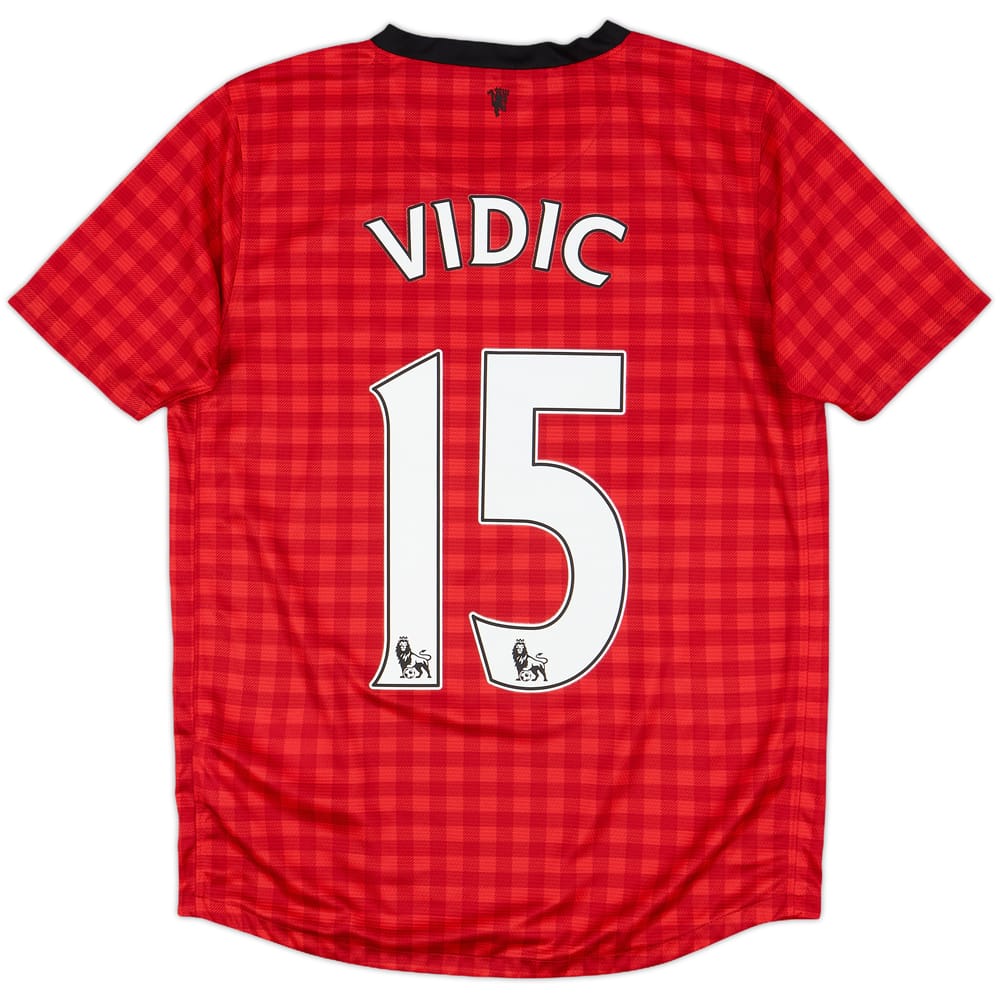 2012-13 Manchester United Home Shirt Vidic #15 - 8/10 - (L.Boys)