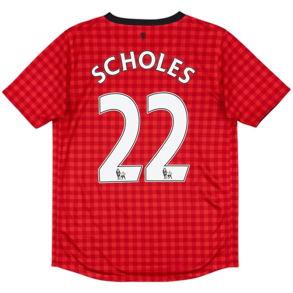 2012-13 Manchester United Home Shirt Scholes #22 - 9/10 - (XL.Boys)