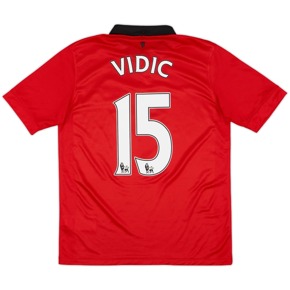 2013-14 Manchester United Home Shirt Vidic #15 - 8/10 - (XL.Boys)