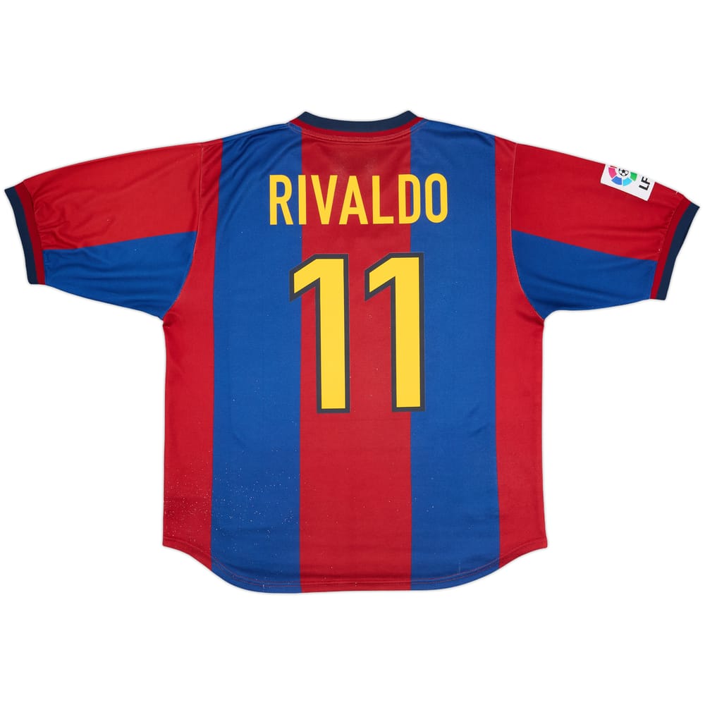 1998-00 Barcelona Home Shirt Rivaldo #11 - 8/10 - (L)
