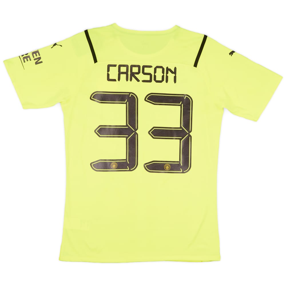 2021-22 Manchester City Player Issue GK S/S Shirt Carson #33 - As New - (XL)