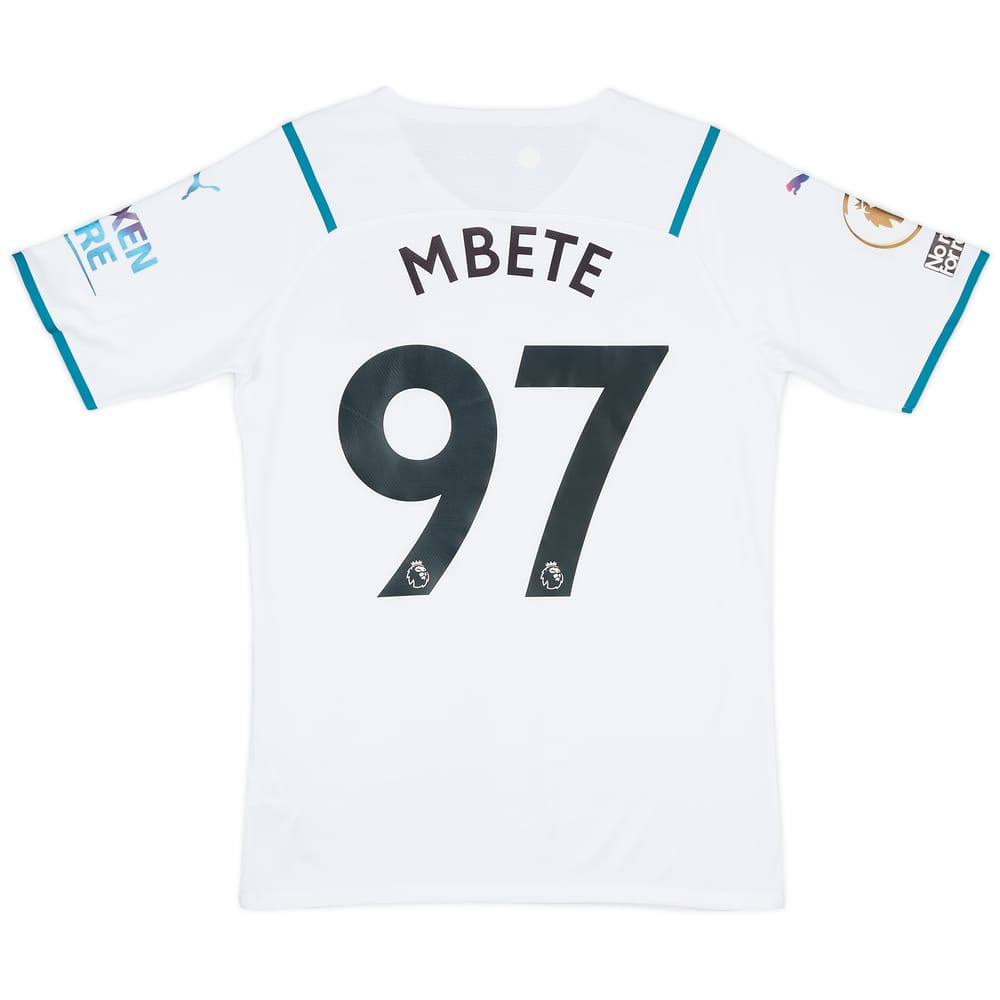2021-22 Manchester City Match Issue Away Shirt Mbete #97 - As New - (L)
