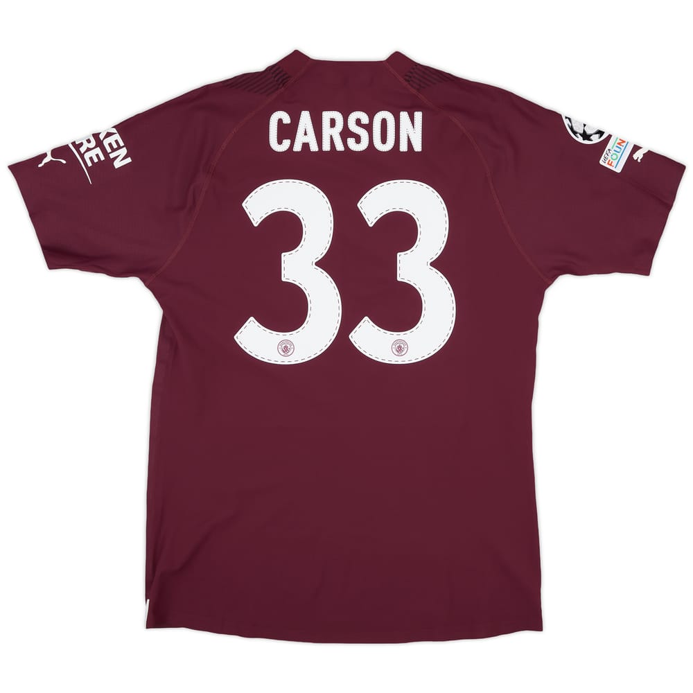 2022-23 Manchester City Match Issue CL GK S/S Shirt Carson #33 - As New - (XL)