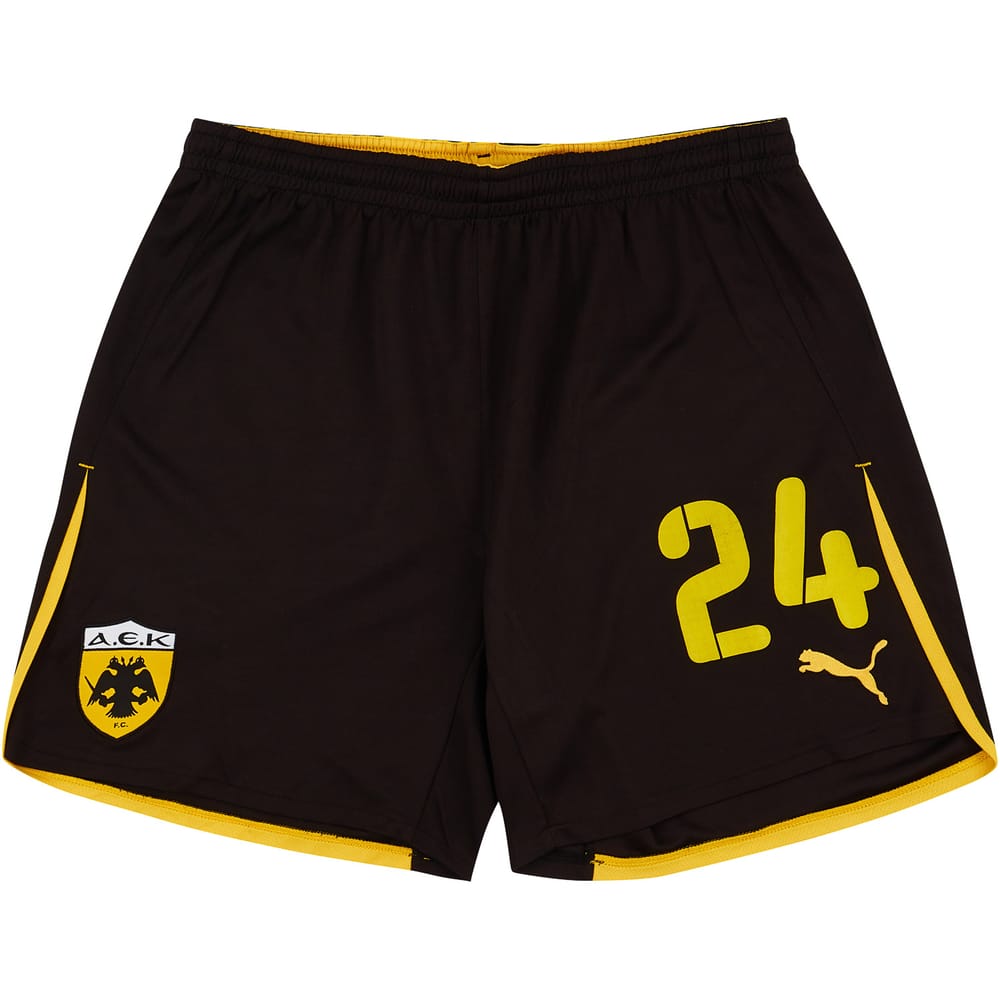 2010-11 AEK Athens Player Issue Home Shorts # - 5/10 - (XL)