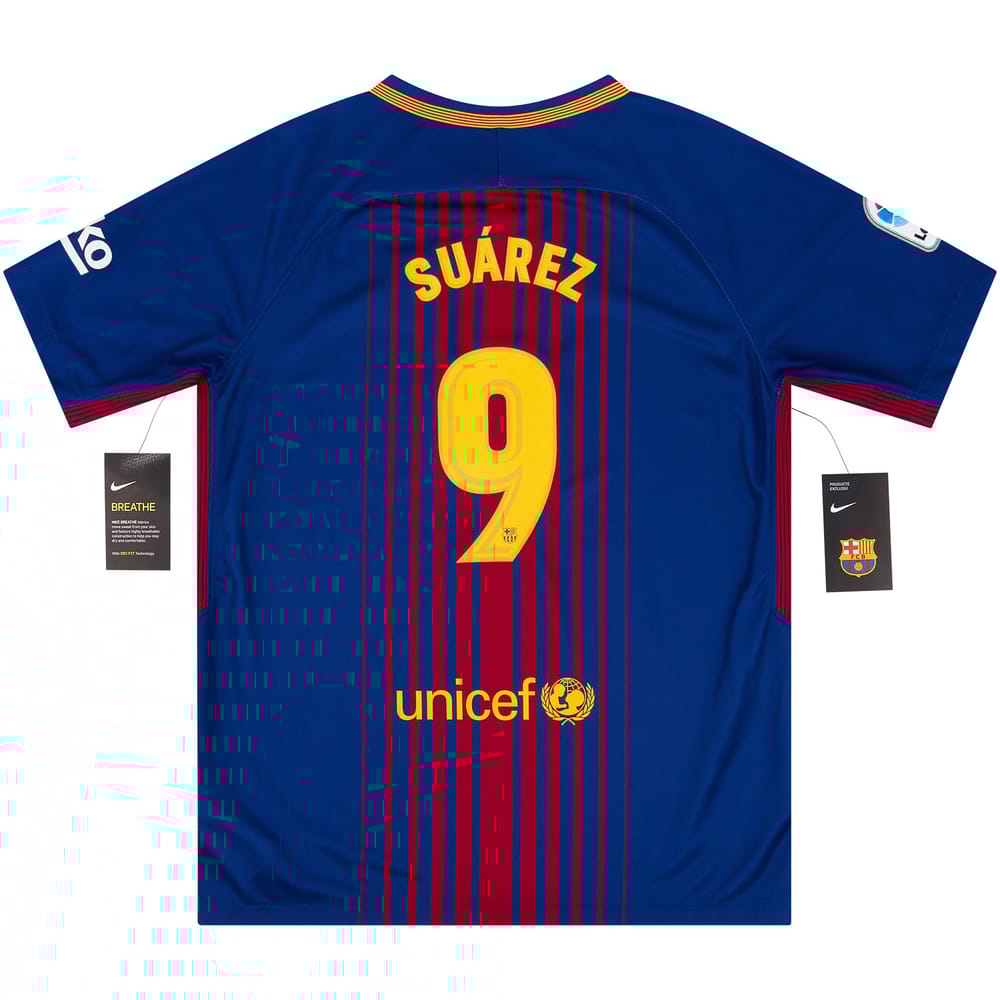 2017-18 Barcelona Home Shirt Suárez #9 - NEW - (KIDS)