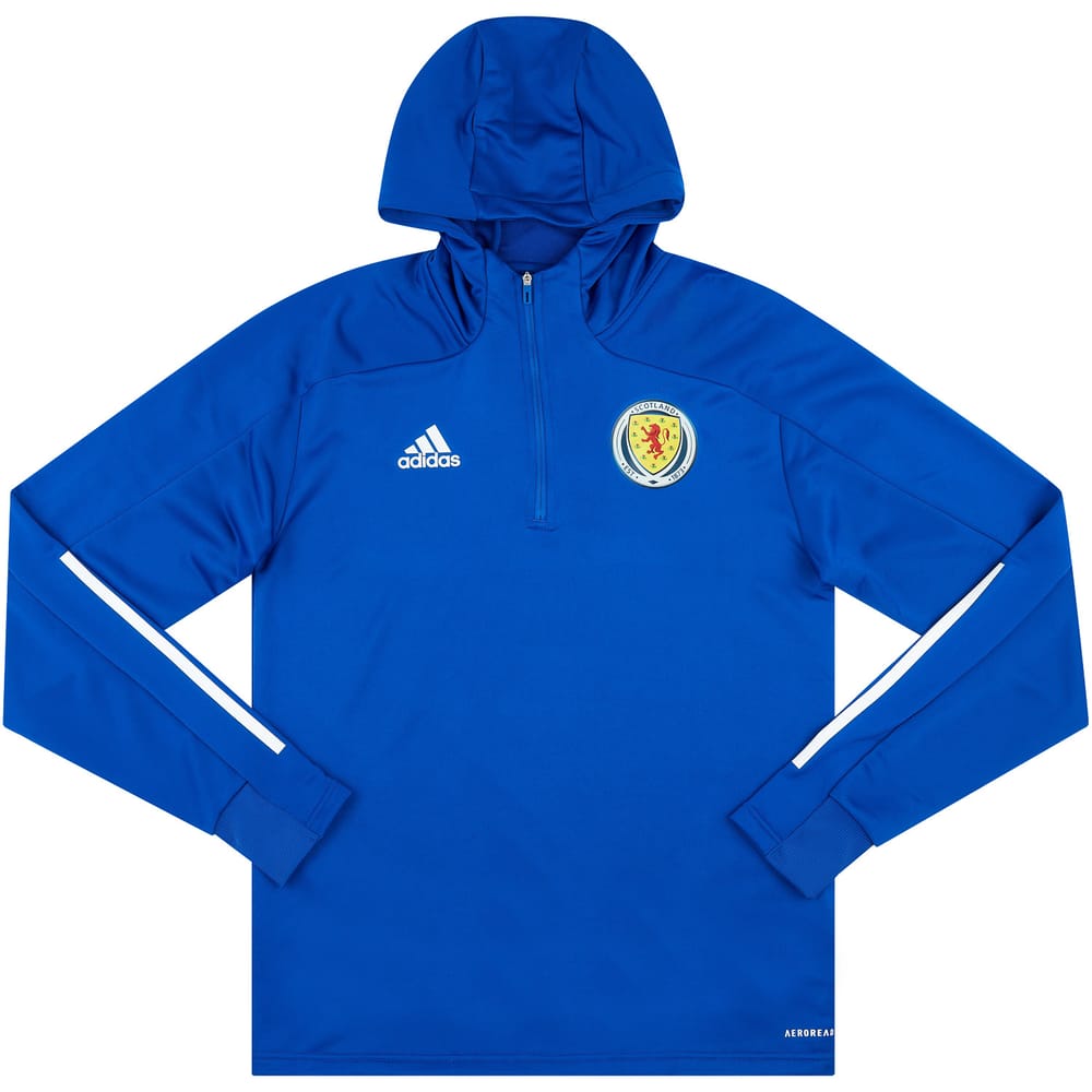 2020-21 Scotland Player Issue 1/4 Zip Training Hooded Top M