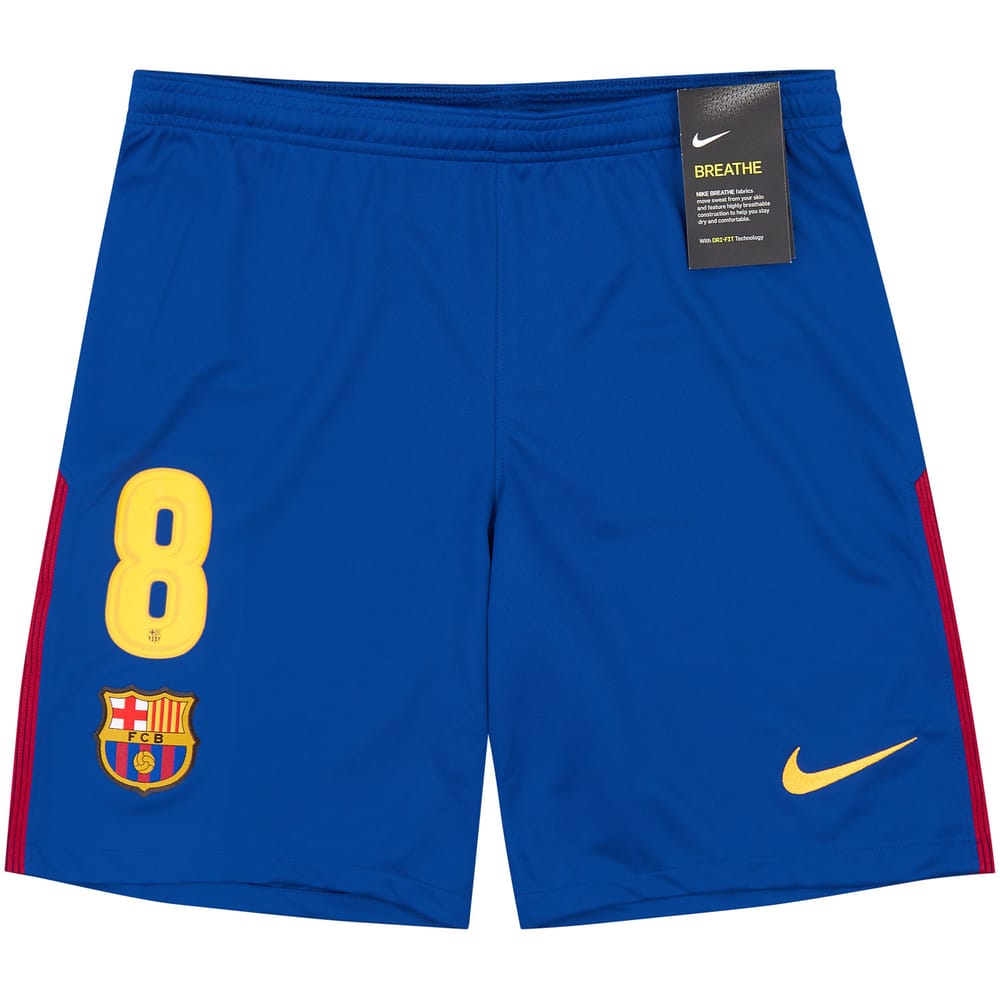 2017-18 Barcelona Home Shorts #8 (Iniesta) S