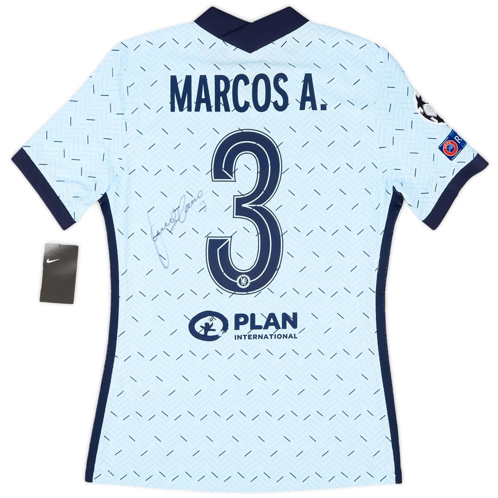 2020-21 Chelsea Player Issue Signed Away Shirt Marcos A. #3 (M)
