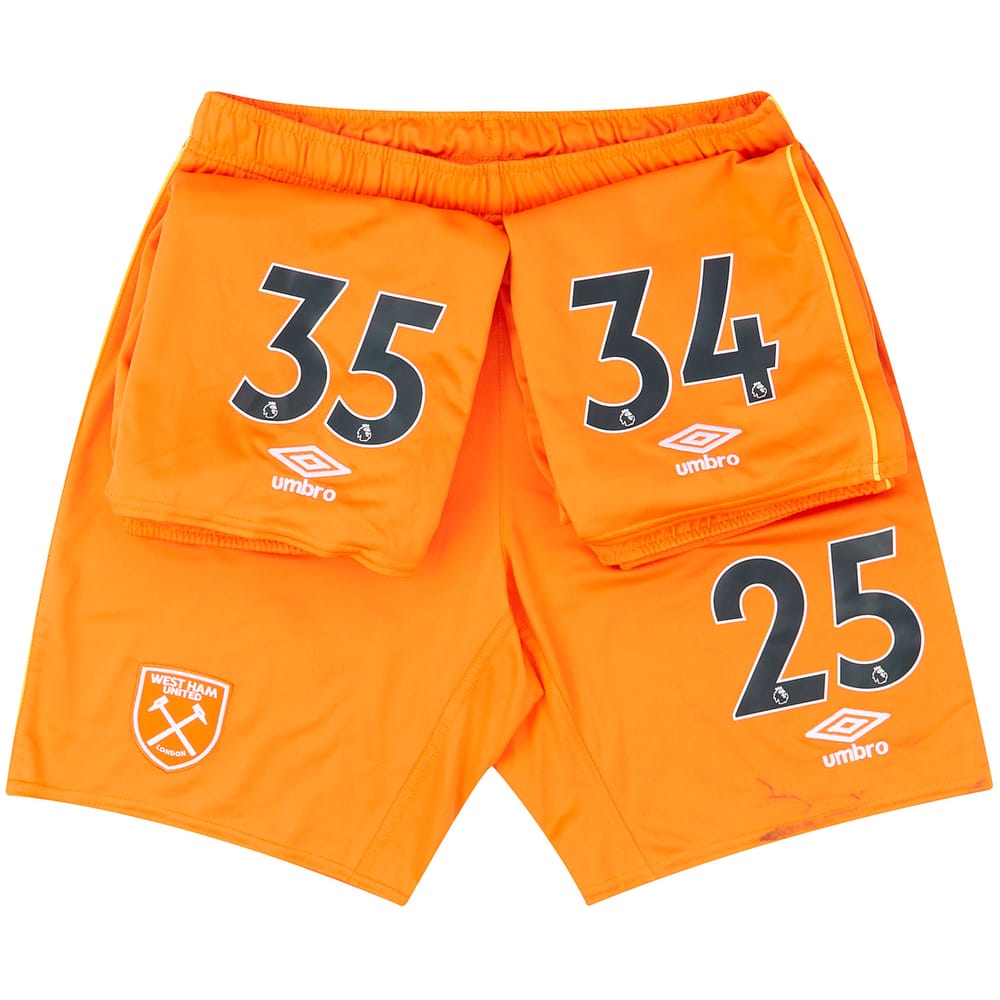 2020-21 West Ham Player Issue Away GK Shorts (Fair) L