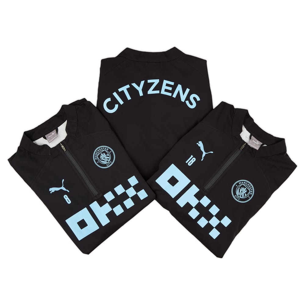 2022-23 Manchester City Player Issue 1/4 Zip Training Top # - Very Good 7/10 - (L)