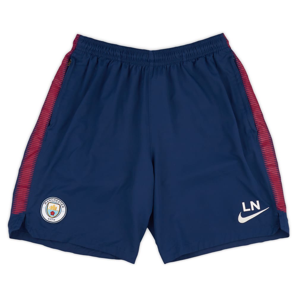 2017-18 Manchester City Staff Issue Training Shorts 'LN' - (L)