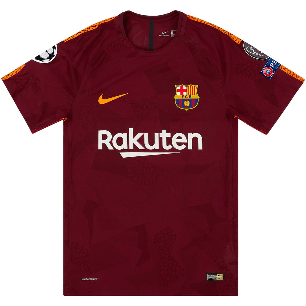 2017-18 Barcelona Player Issue Authentic Third CL Shirt (Very Good) S