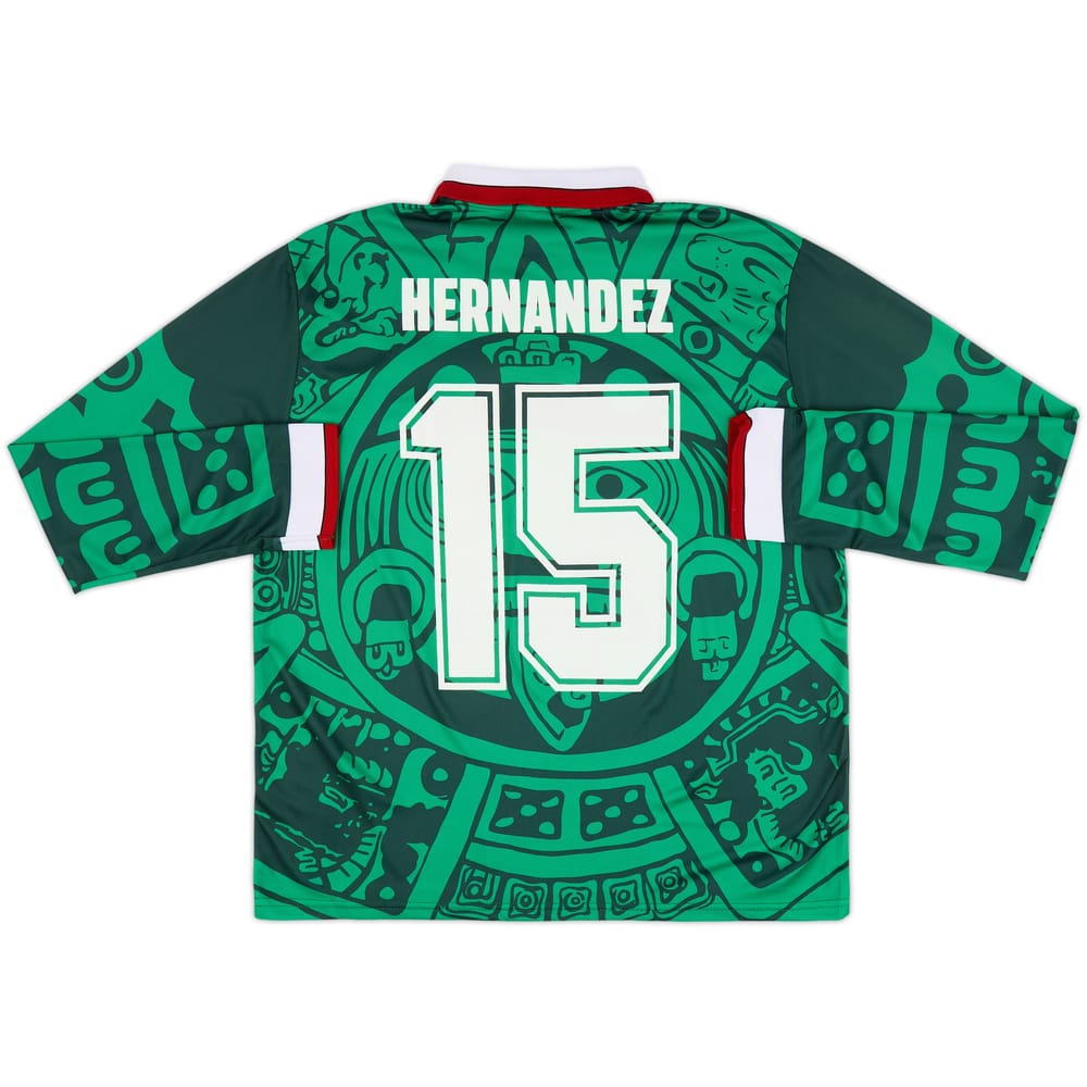 Camiseta ABA Sport de Reedición de Manga Larga de local de México 1998 Hernandez #15
