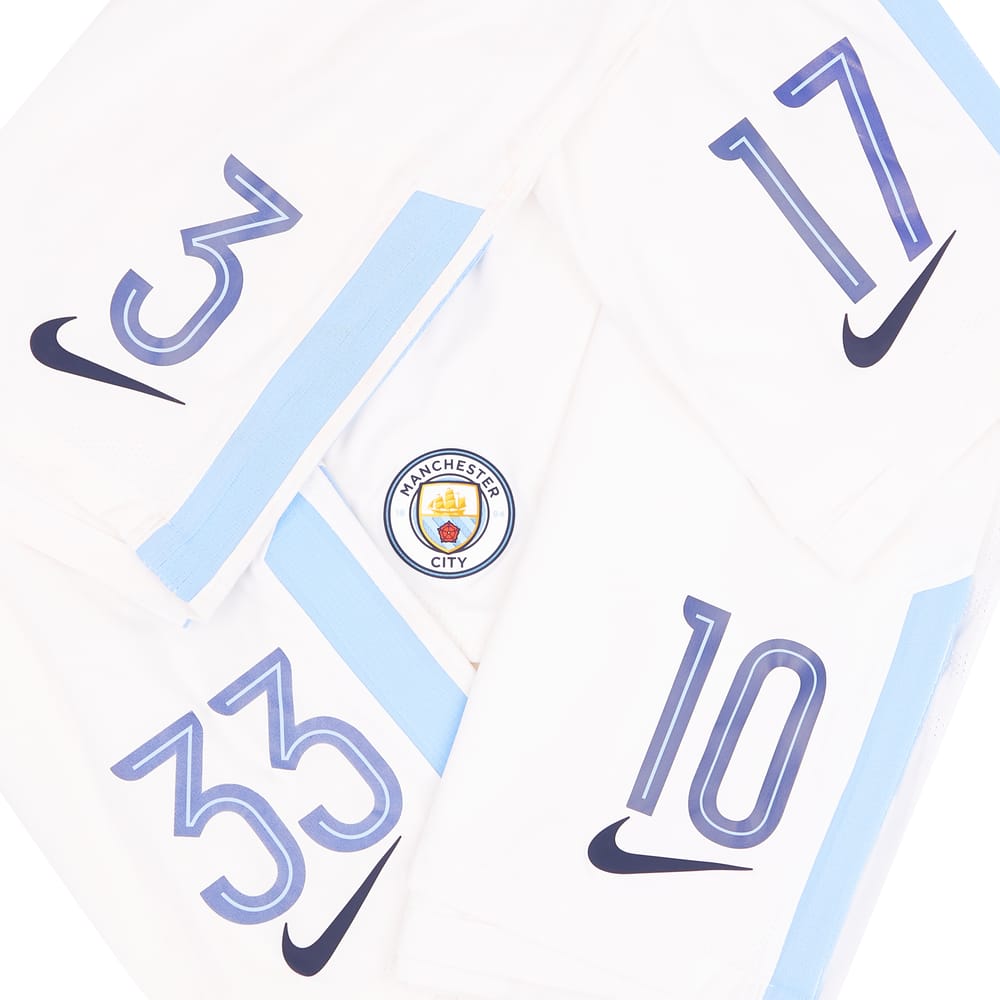2017-18 Manchester City Player Issue Home Shorts # - As New