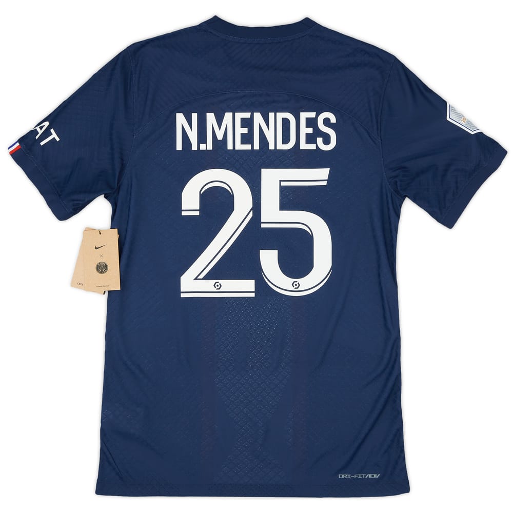 2022-23 Paris Saint-Germain Authentic Home Shirt N.Mendes #25 (S)