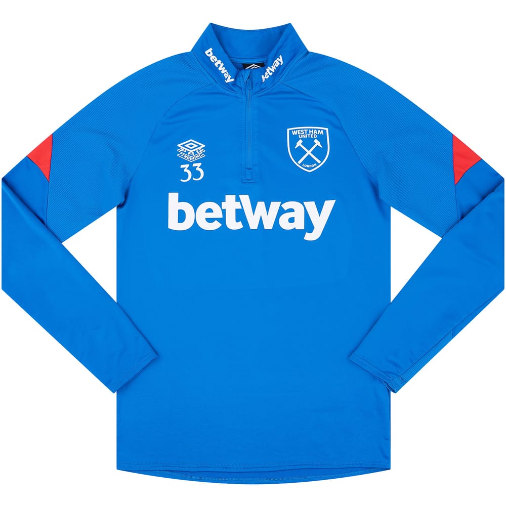 2021-22 West Ham Player Issue 1/4 Zip Training Top #