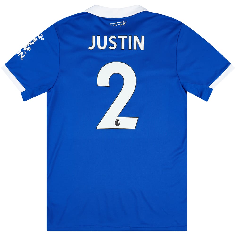 2022-23 Leicester Home Shirt Justin #2 - NEW - (M)
