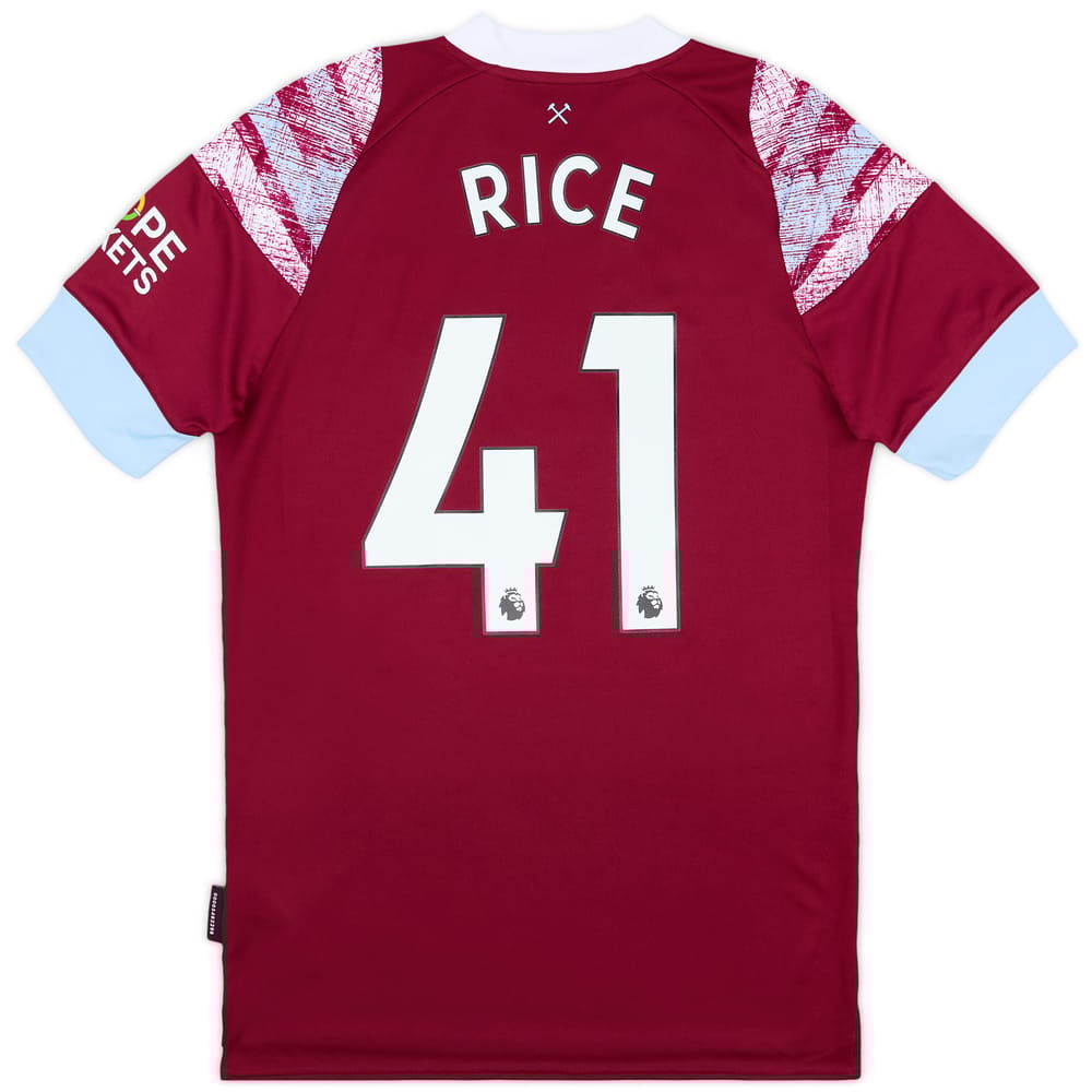 2022-23 West Ham Home Shirt Rice #41 - As New