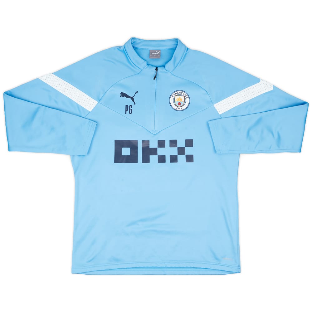 2022-23 Manchester City Staff Issue 1/4 Zip Training Fleece Top #PG (Guardiola) - 9/10 - (L)