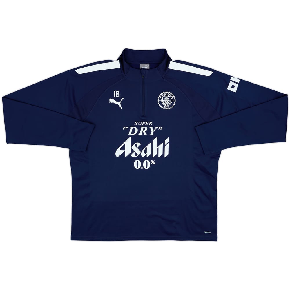 2024-25 Manchester City Puma Player Issue 1/4 Zip Drill Top #18 (Ortega) - 9/10 - (XL)