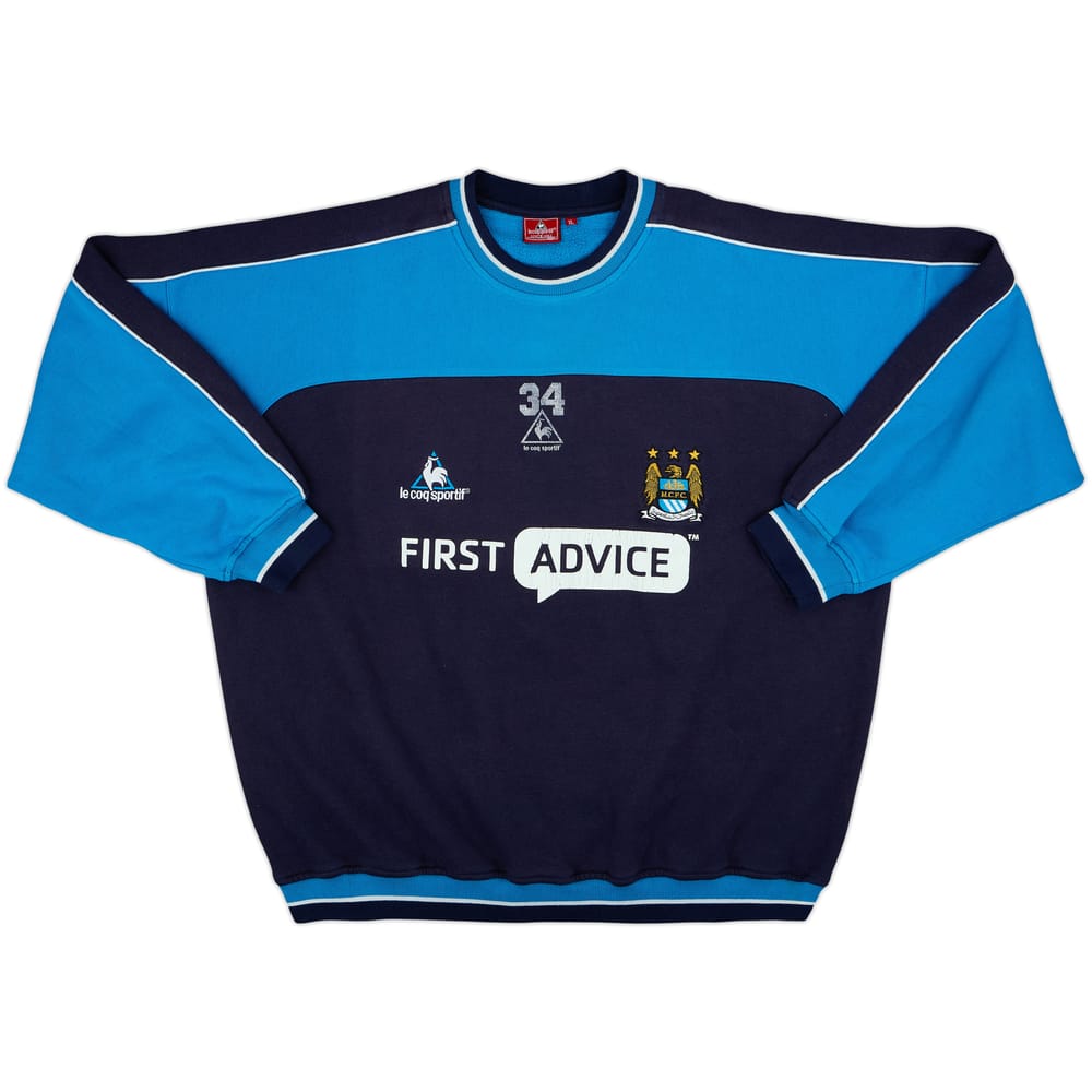 2002-03 Manchester City Player Issue Le Coq Sportif Sweat Top #34 - 6/10 - (XL)