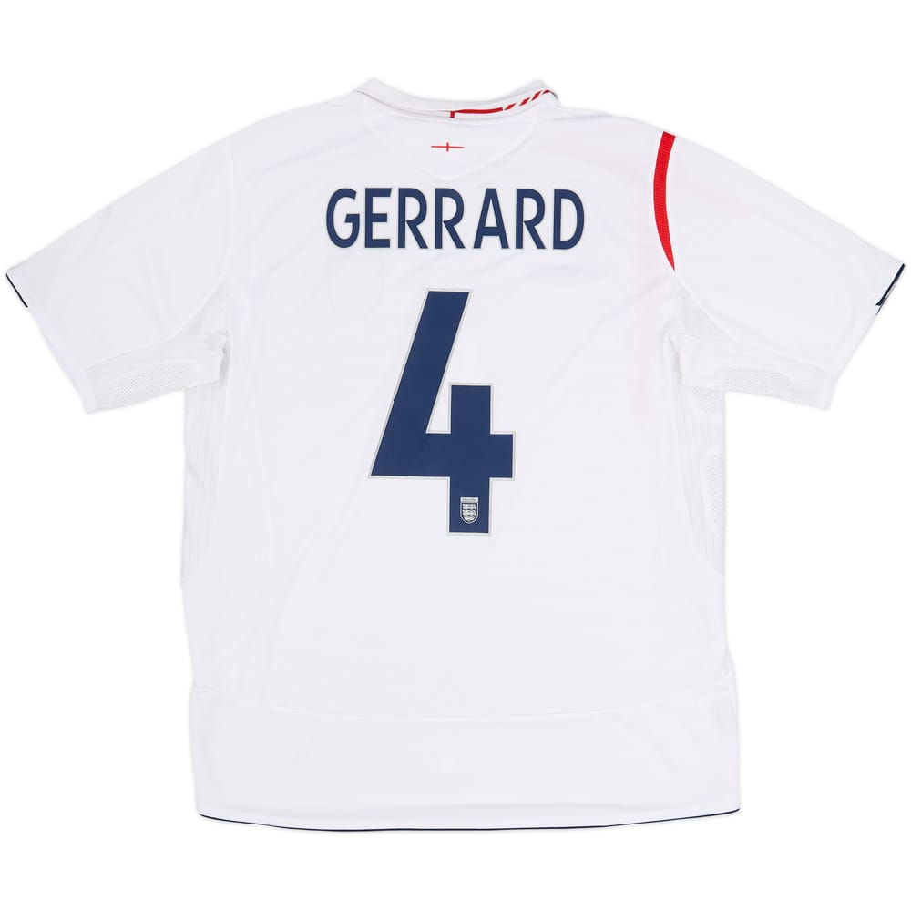 2005-07 England Home Shirt Gerrard #4 - 5/10 - (XL)