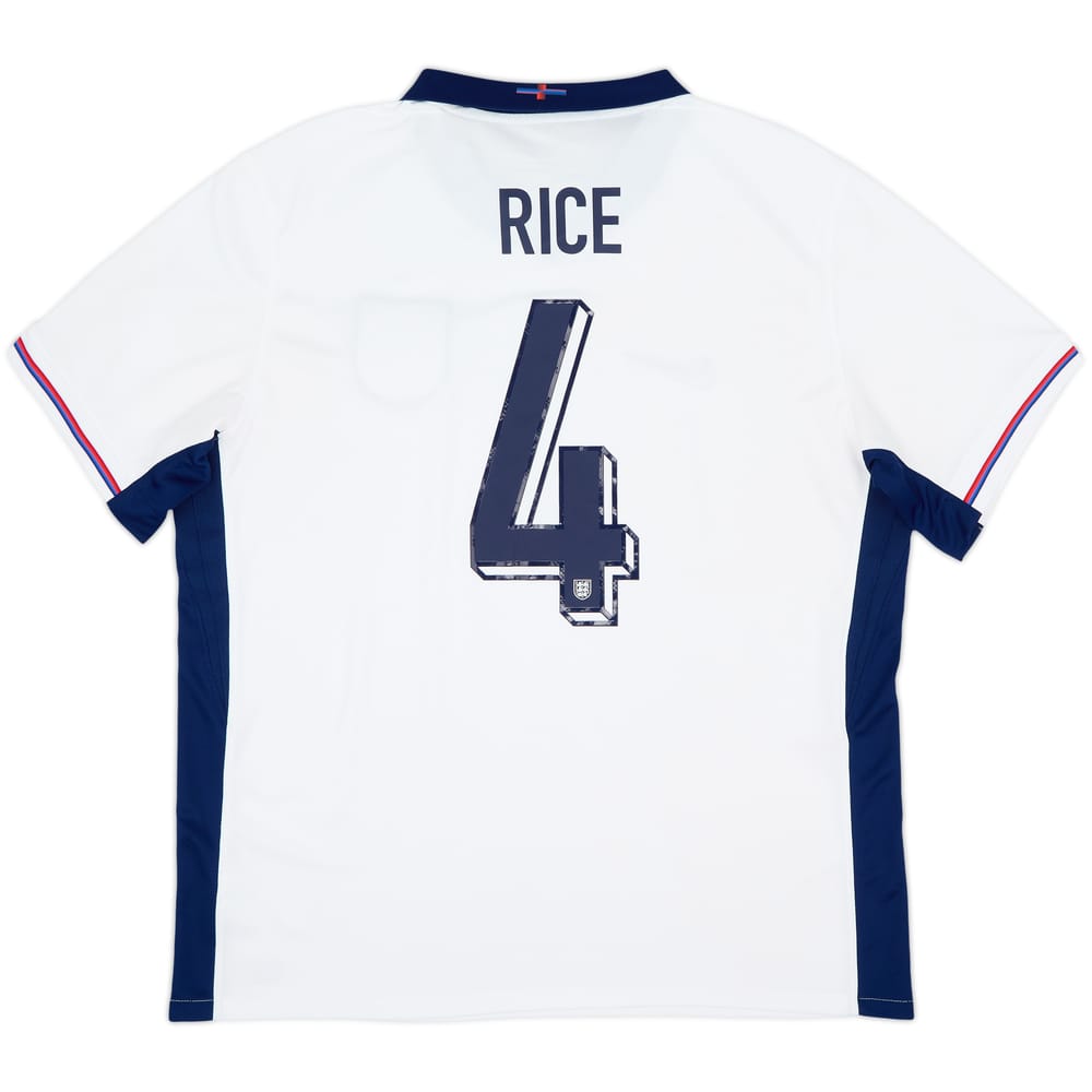 2024-25 England Home Shirt Rice #4 - 7/10 - (XL)