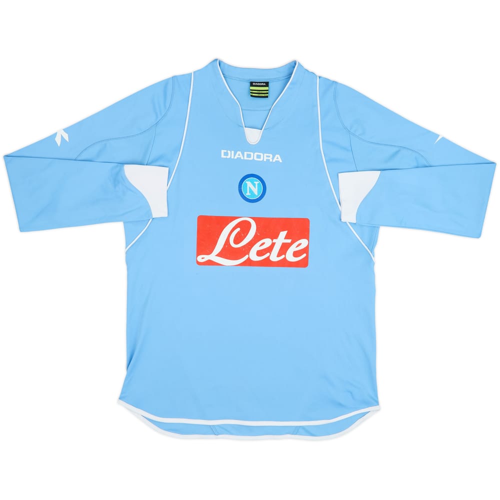 2007-08 Napoli Home L/S Shirt - 6/10 - (L)