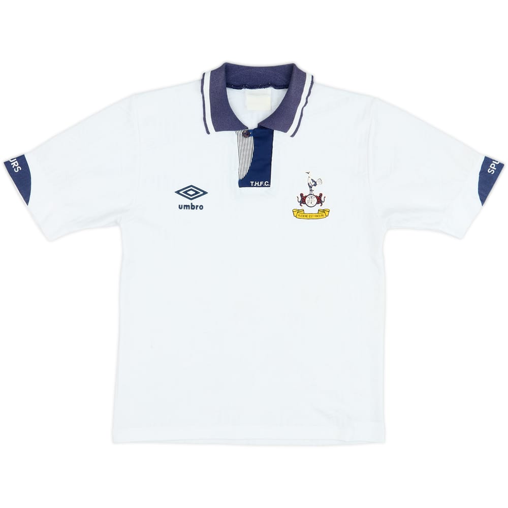 1991-93 Tottenham Home Shirt - 8/10 - (L.Boys)