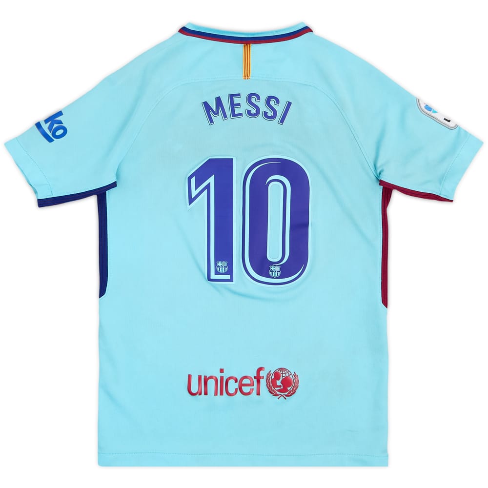 2017-18 Barcelona Away Shirt Messi #10 - 4/10 - (M.Boys)