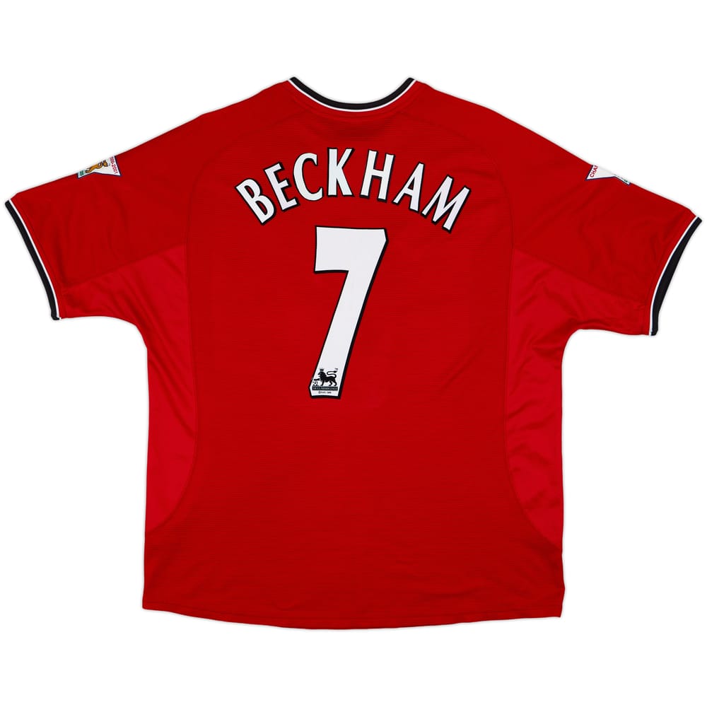 2000-02 Manchester United Home Shirt Beckham #7 - 8/10 - (XL)