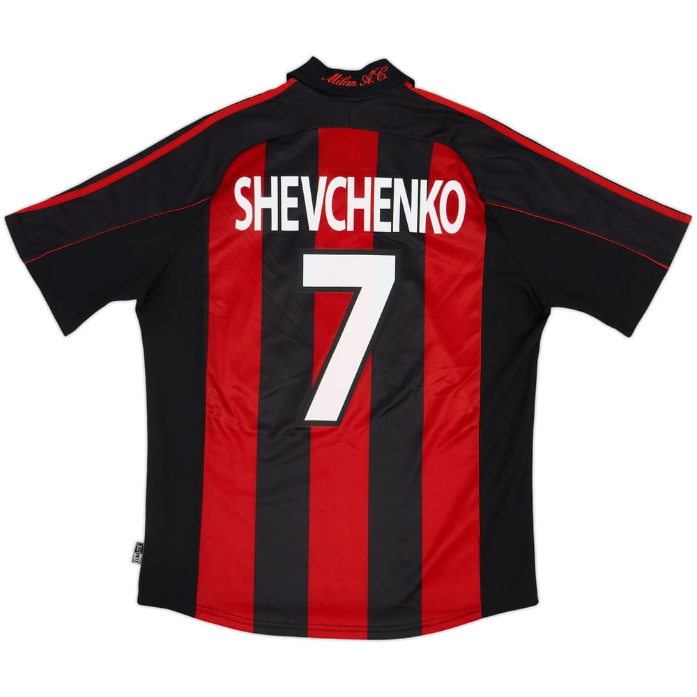 2000-02 AC Milan Home Shirt Shevchenko #7 - 8/10 - (L)