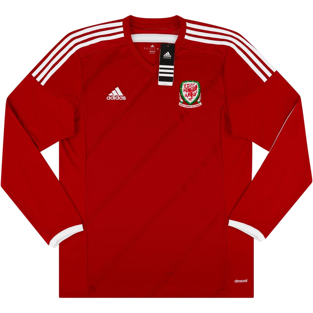 2014-15 Wales Player Issue Home L/S Shirt (L)