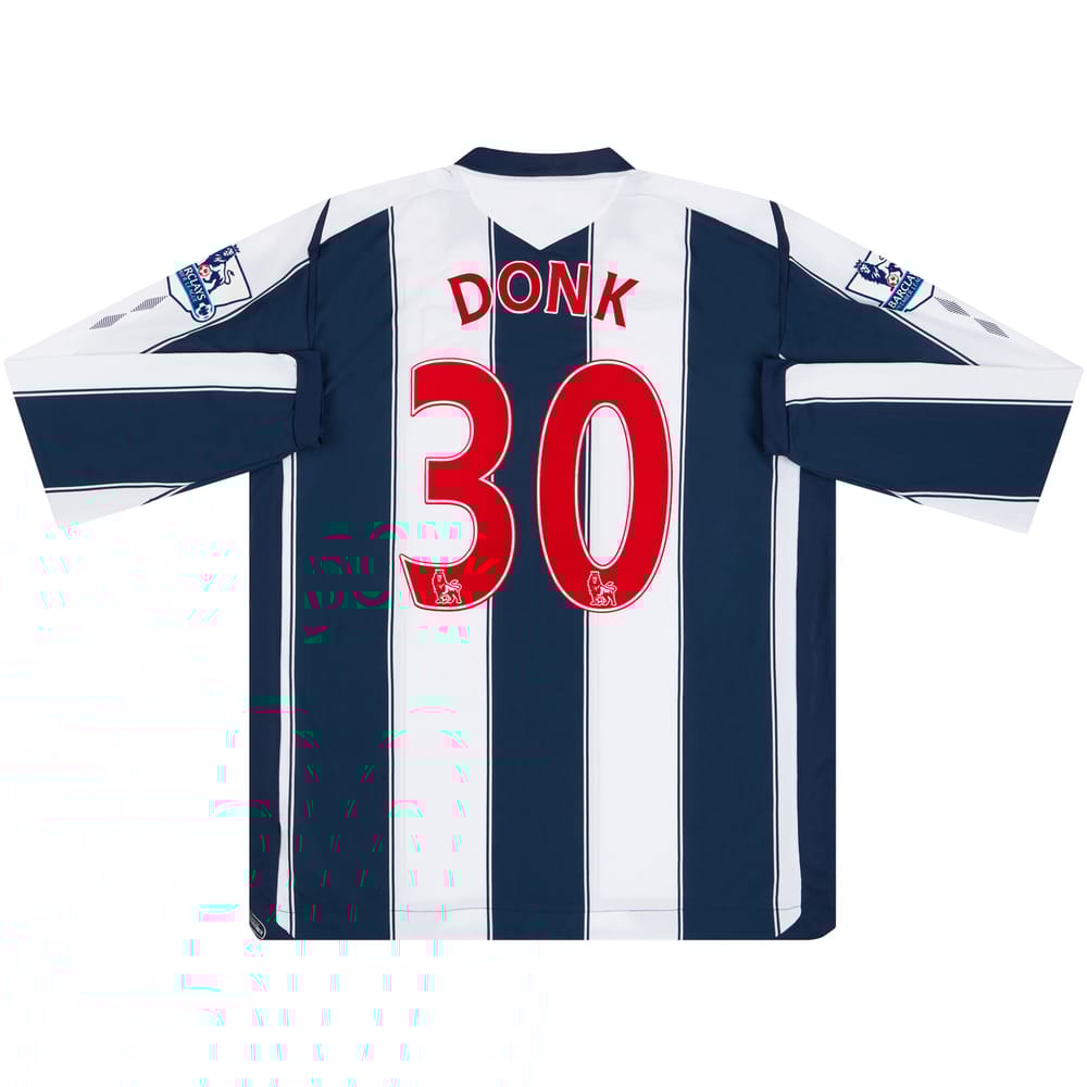 2008-09 West Brom Match Issue Home L/S Shirt Donk #30