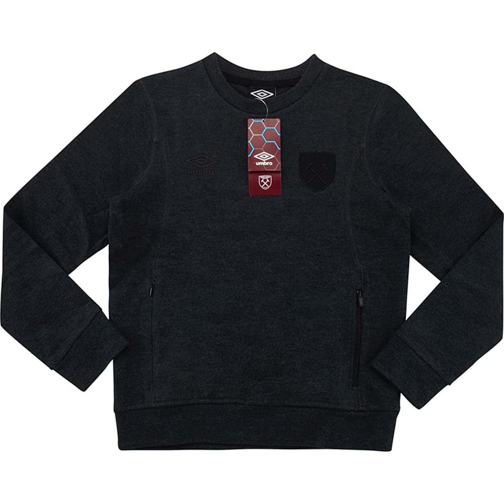 2018-19 West Ham Umbro Blackout Crew Sweat Top - NEW - (KIDS)