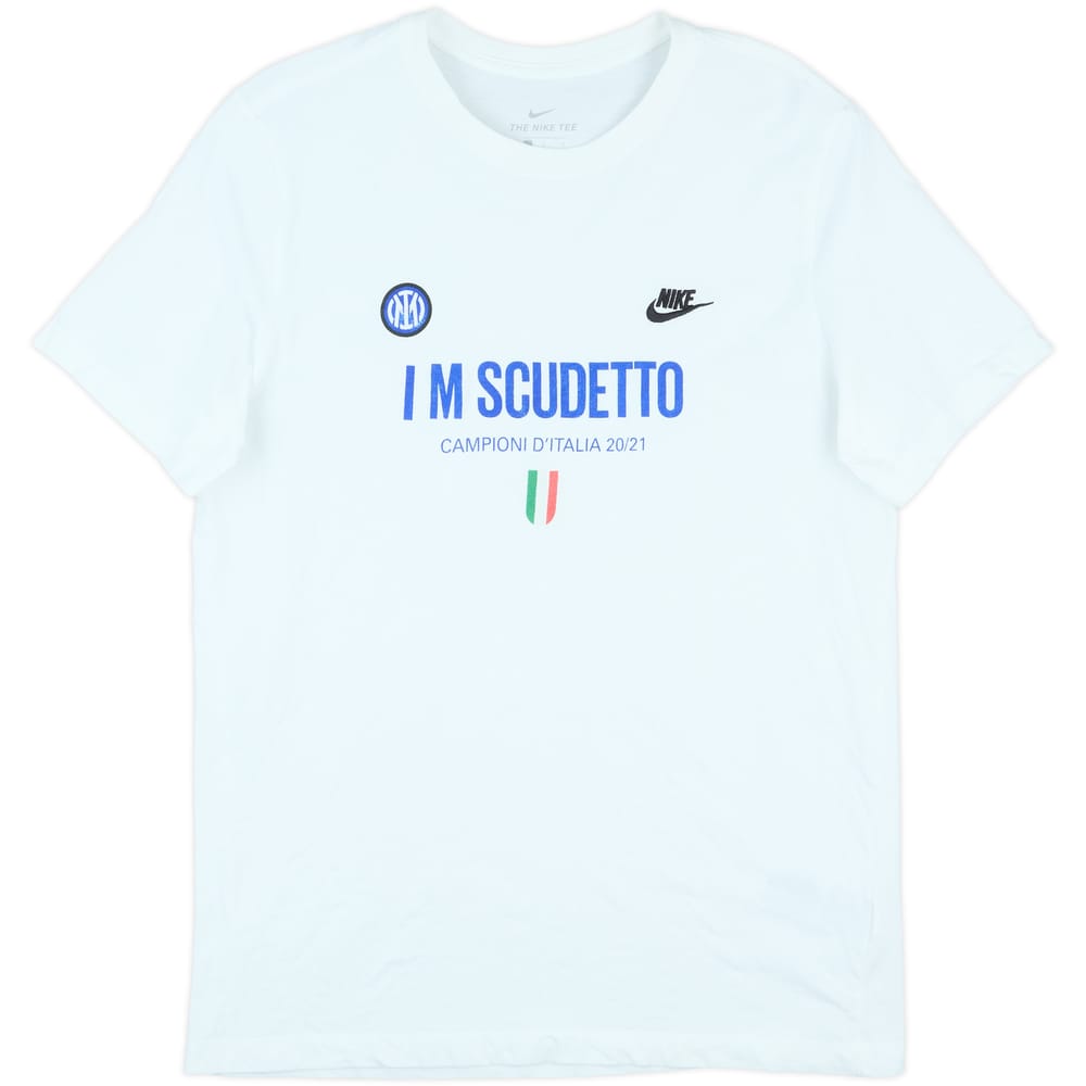 2020-21 Inter Milan Nike Scudetto 20/21 Graphic Tee - 7/10 - (L)