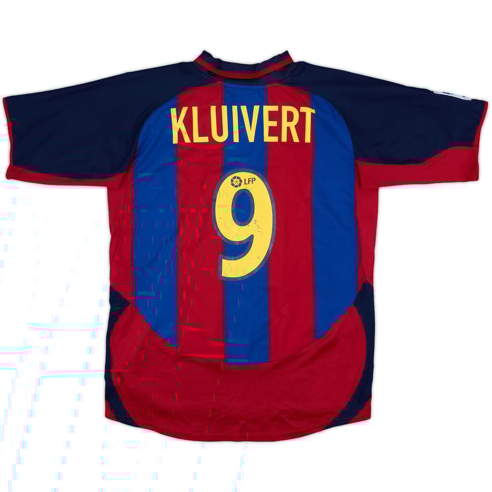 2003-04 Barcelona Home Shirt Kluivert #9 - 6/10 - (XL.Boys)