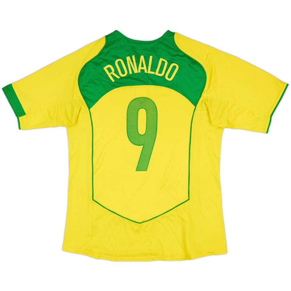 2004-06 Brazil Home Shirt Ronaldo #9 - 8/10 - (XL)