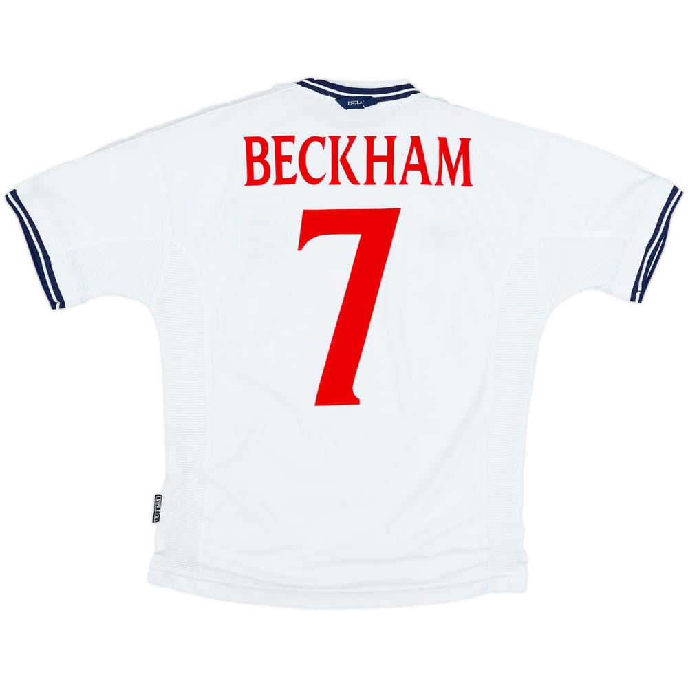1999-01 England Home Shirt Beckham #7 - 8/10 - (M)