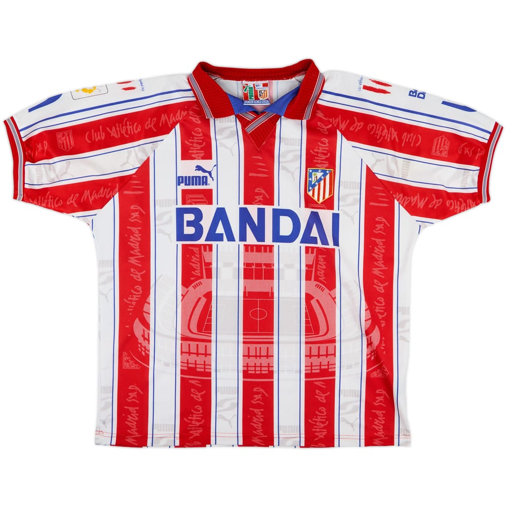 1996-97 Atletico Madrid Home Shirt - 8/10 - (XL)