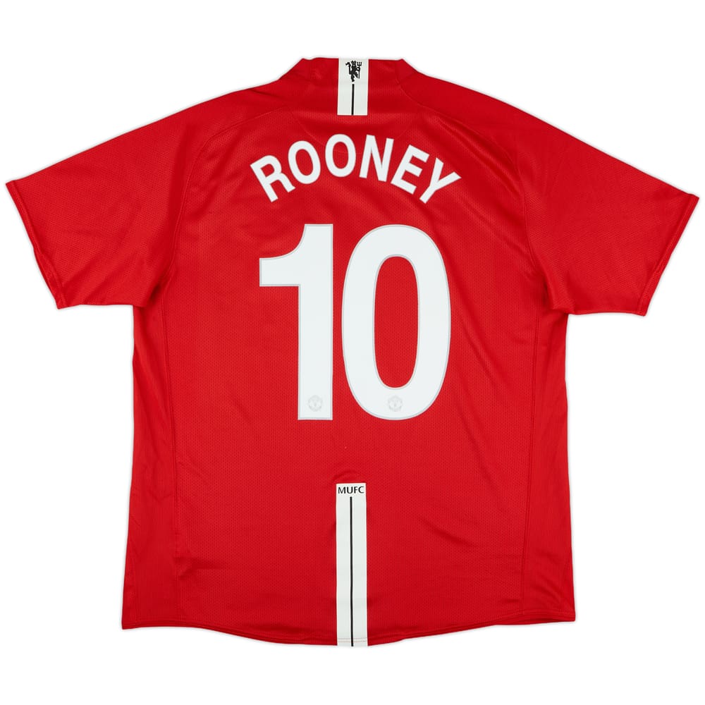 2007-09 Manchester United Home Shirt Rooney #10 - 9/10 - (XL)