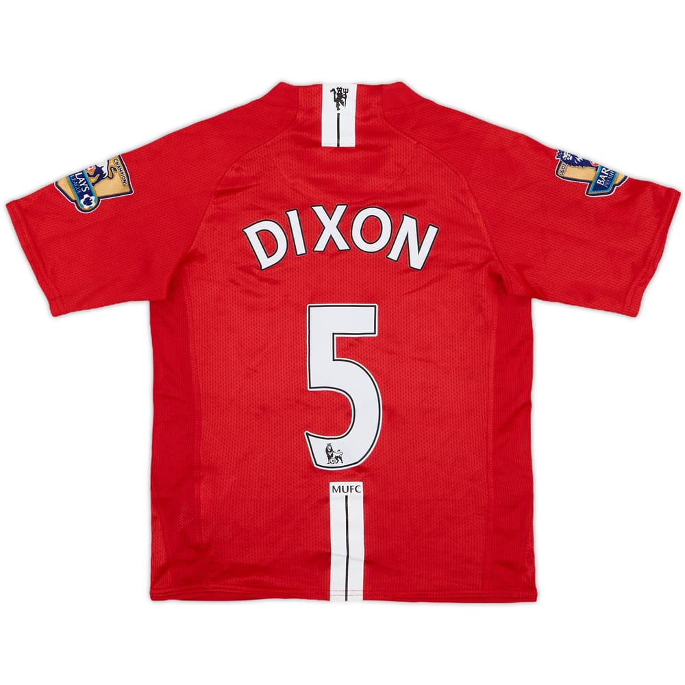 2007-09 Manchester United Home Shirt Dixon #5 - 8/10 - (S.Boys)