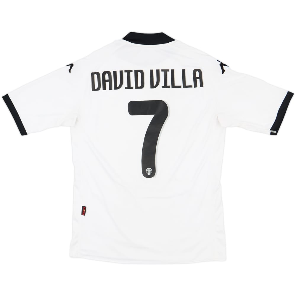 2009-10 Valencia Home Shirt David Villa #7 - 8/10 - (M)