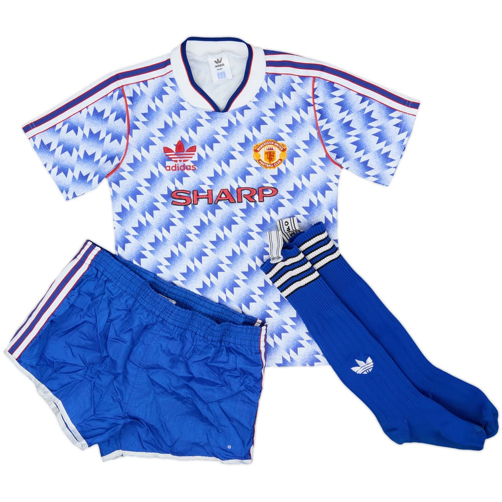 1990-92 Manchester United Away Full Kit - 8/10 - (S.Boys)