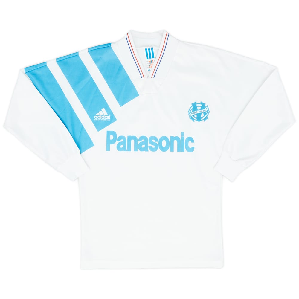 1991-92 Olympique Marseille Home L/S Shirt - 9/10 - (S)