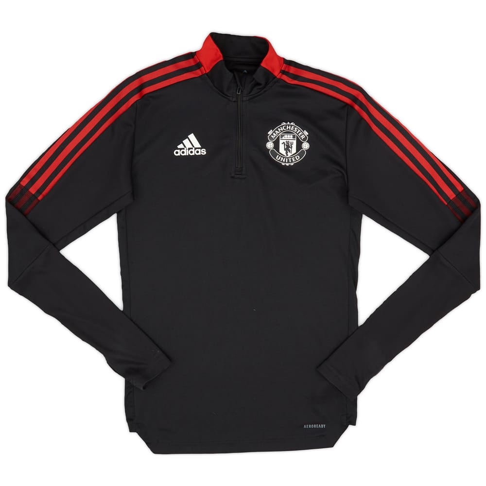 2021-22 Manchester United adidas 1/4 Zip Training Top - 9/10 - (XS)
