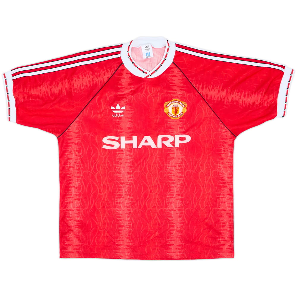 1990-92 Manchester United Home Shirt - 8/10 - (L)