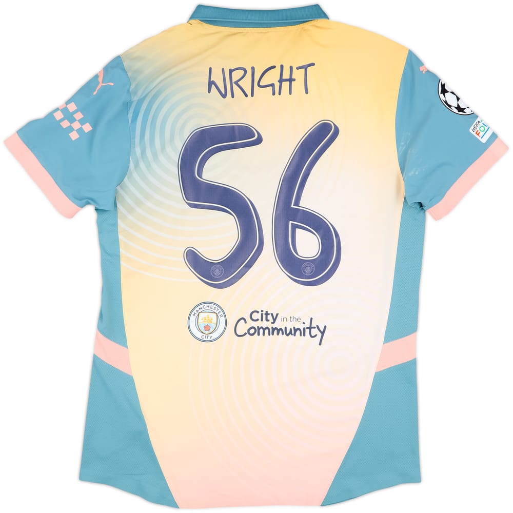 2024-25 Manchester City Match Issue Champions League Fourth Shirt Wright #56